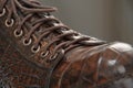 Men's shoes made from crocodile leather laces