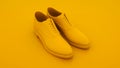 Men`s shoes. Minimal idea concept. 3d illustration