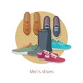 Men s Shoes. Stylish Footwear for Man. Vector