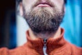 Men`s short beard and lips close up Royalty Free Stock Photo