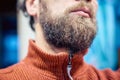 Men`s short beard and lips close up Royalty Free Stock Photo