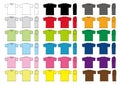 Men`s short-sleeve Tshirts illustration set with side view Royalty Free Stock Photo