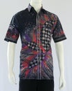 Men's short-sleeved shirts with colorful abstract motifs