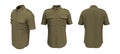 Men`s short sleeves military shirt mockup