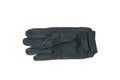 Men`s suede black glove isolated on a white background.