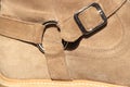 Men`s suede leather shoe close up with buckle Royalty Free Stock Photo