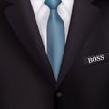 Men's suit with a blue tie-style realism backgrounds for business gifts