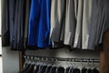 Men`s suits on a hanger Royalty Free Stock Photo