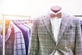 Men`s suits in store Royalty Free Stock Photo