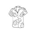 hand drawn hawaiian mens shirt