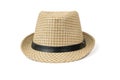 Men`s summer hat with black belt isolated on white background Royalty Free Stock Photo