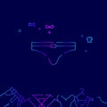 Men`s Swimming Trunks Vector Line Icon, Illustration on a Dark Blue Background. Related Bottom Border Royalty Free Stock Photo