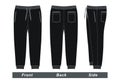 Men`s trousers black vector image Royalty Free Stock Photo