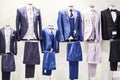 Men suits with shirts and ties in store Royalty Free Stock Photo