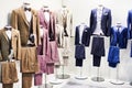 Men suits with shirts and ties in store Royalty Free Stock Photo