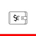 Men`s wallet, purse vector line icons Royalty Free Stock Photo