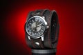 Men's watches with wide leather bracelet