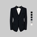 Men\'s wedding suits and tuxedos. Collection. Vector illustration.