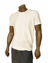 Men's white blank T-shirt template, natural shape on mannequin, for your design mockup for print Royalty Free Stock Photo