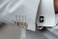 Men's White Linen Suit and Shirt Cuff