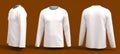 Men`s white long sleeve t-shirt mockup