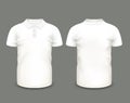 Men's white polo shirt short sleeve in front and back views. Vector template. Fully editable handmade mesh Royalty Free Stock Photo
