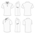 Men's white short sleeve polo shirt.