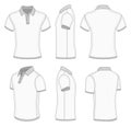 Men's white short sleeve polo shirt.