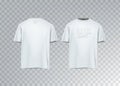 Men's white short sleeve t-shirt mockup. Front view. Vector template