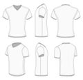 Men's white short sleeve t-shirt v-neck.