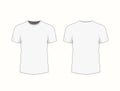 Men`s white t-shirt with short sleeve in front and back views.