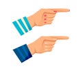 Men`s and women s hands with gestures. Pointer, direction, Royalty Free Stock Photo