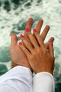 Men's and Women's tanned hands