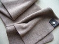 Men's wool scarf, muffler. Beige warm scarf. Natural wool.