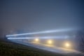 Men searching with flashlights at night. Royalty Free Stock Photo