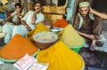 Men selling spices at the market in Peshawar