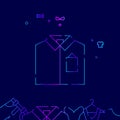 Men Shirt Vector Line Icon, Illustration on a Dark Blue Background. Related Bottom Border Royalty Free Stock Photo