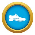 Men shoe icon blue vector isolated