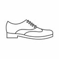 Men shoe with lace icon, outline style