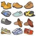 Men shoes and boots footwear collection for different seasons Royalty Free Stock Photo