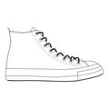 Men shoes high top sneakers isolated. Male man season shoes icons. Technical sketch Royalty Free Stock Photo