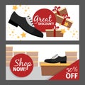 Men autumn shoes horizontal flyers