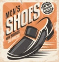 Men shoes retro poster design concept Royalty Free Stock Photo