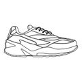 Men shoes sneakers trainers isolated. Male man season shoes or running icons. Technical sketch Royalty Free Stock Photo