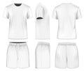 Men short sleeve t-shirt and sport shorts.