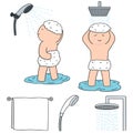 Men showering