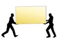 Men Silhouettes Carrying Large Box