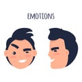 Man Skeptic Emotions Flat Vector Concept