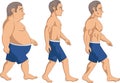 Men slimming stage progress