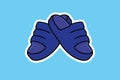 Men Slippers Shoes Sticker vector illustration. Men fashion object icon concept.